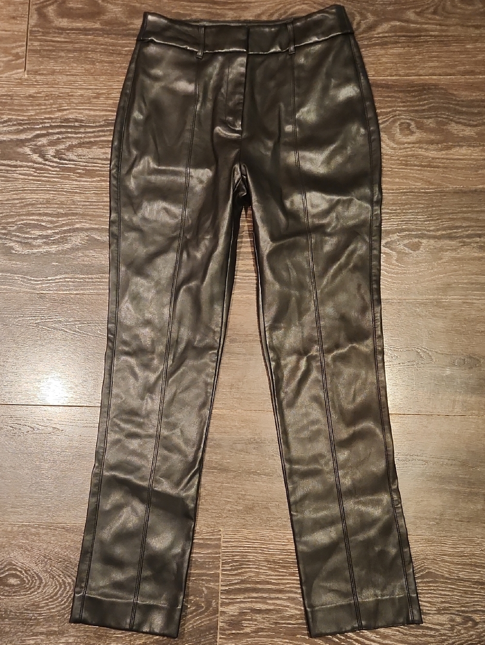 ❤️ NWOT! WHITE HOUSE BLACK MARKET HIGH RISE SLIM VEGAN LEATHER TROUSERS / PANTS - Picture 7 of 15